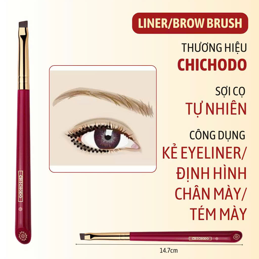 Cọ Kẻ Mắt, Định Hình Chân Mày CHICHODO Liner Brow Brush C119 Sợi Tự Nhiên Sắc Nét, Tém Mày